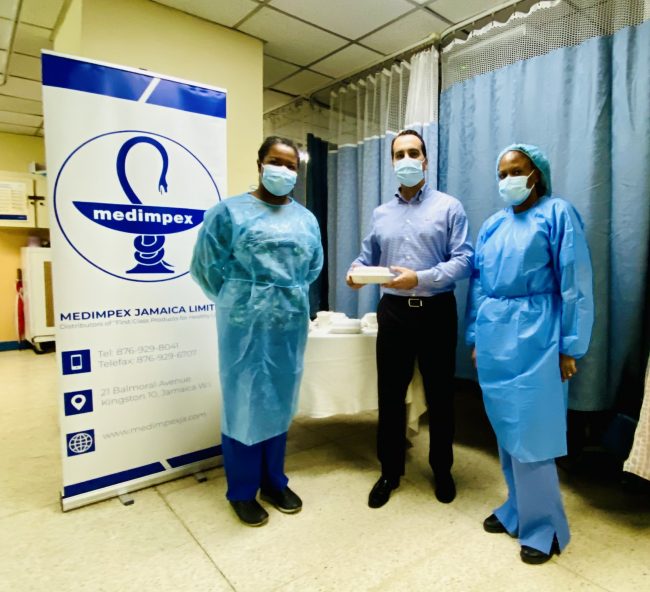Medimpex Project & PR Manager Sergio González López with KPH A&E Chief Consultant Dr. Carol Reid-Baker (on the right)