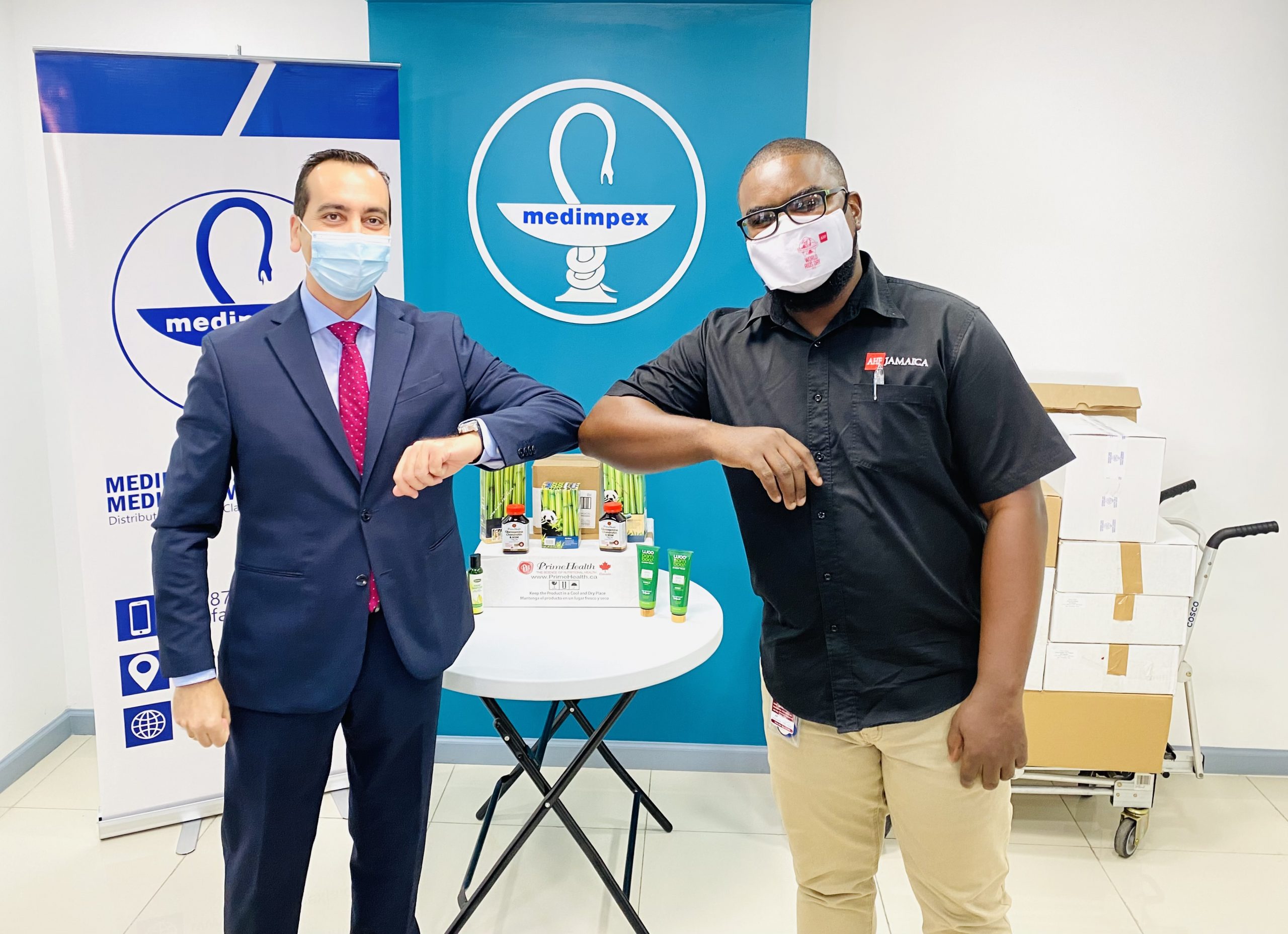 Office Operations Manager & Project Manager – Medimpex (Mr. Sergio González López) and Community Outreach Officer & Marketing Manager – AHF Jamaica (Mr. Jerome Edwards) 1