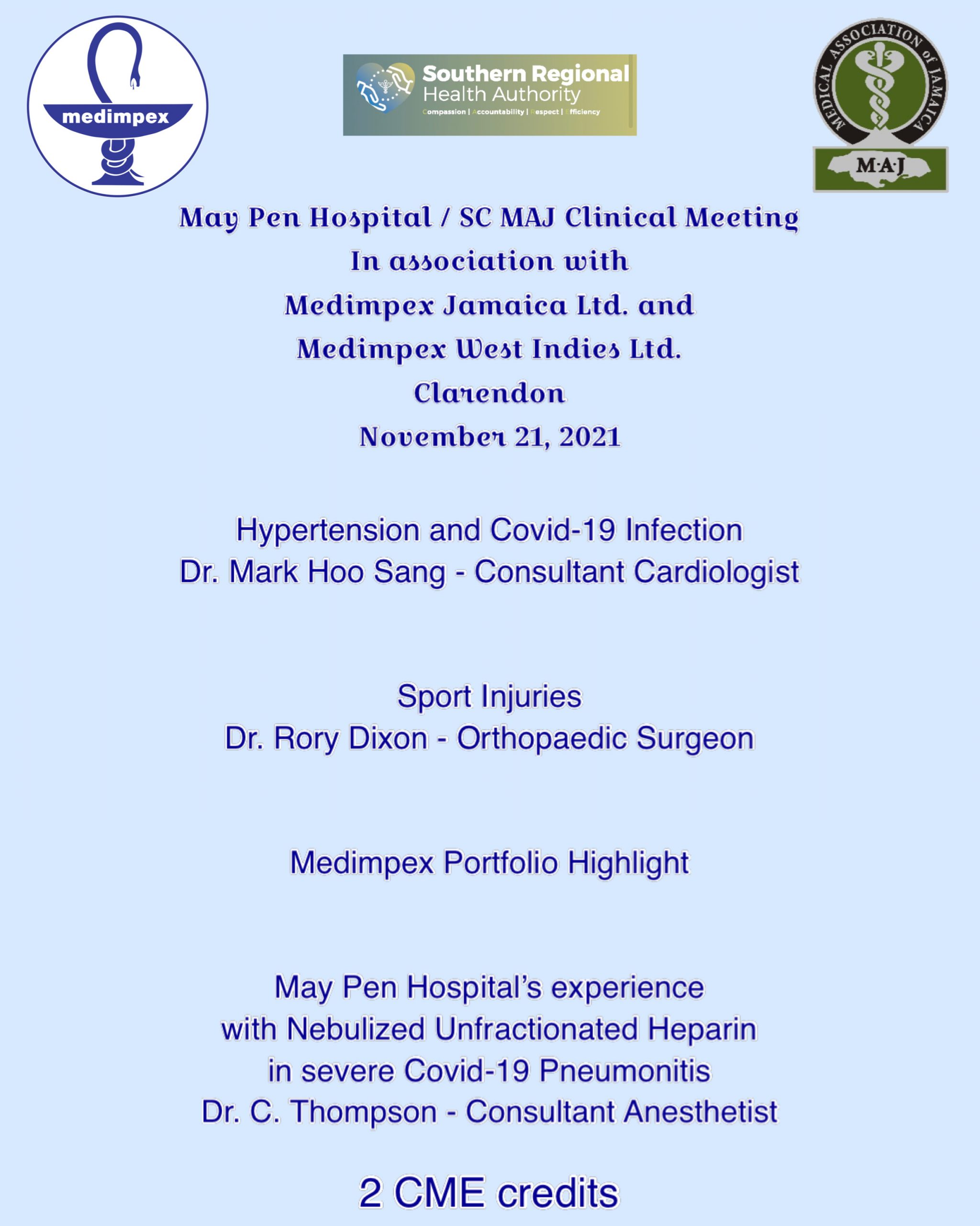 May Pen Hospital and Medimpex Clinical Meeting – November 21 2021